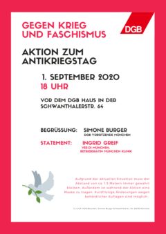 Antikriegstag DGB München 2020